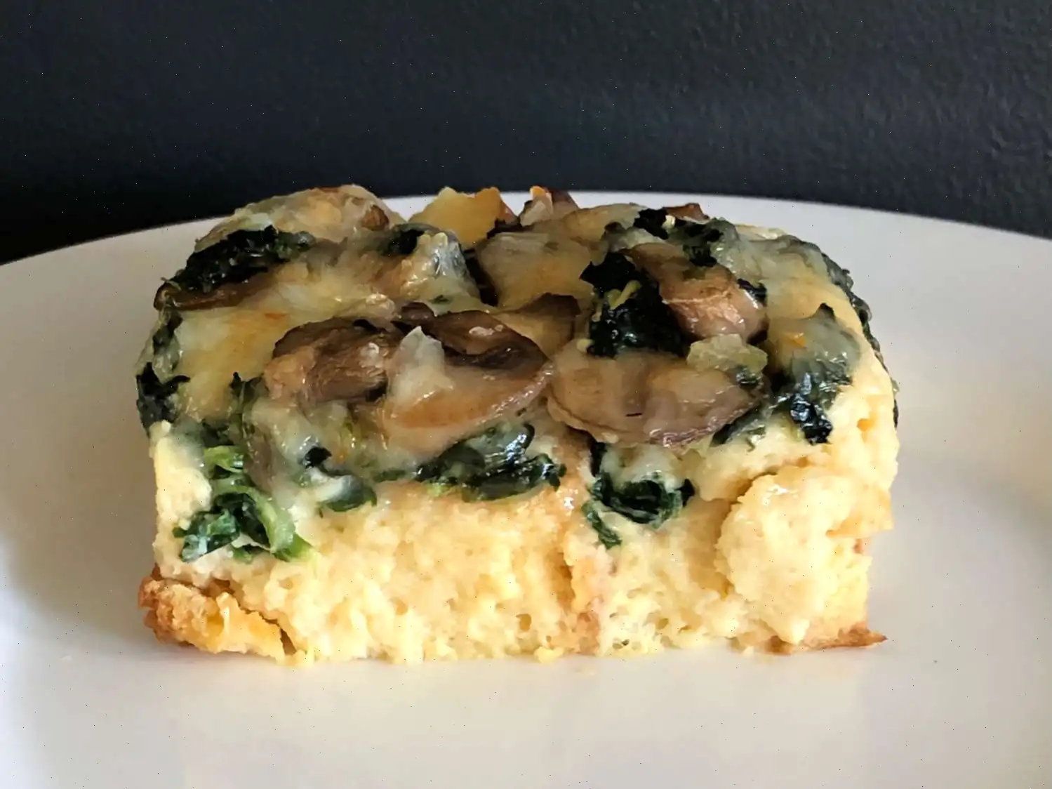 Vegetarian Breakfast Casserole with Spinach and Mushrooms
