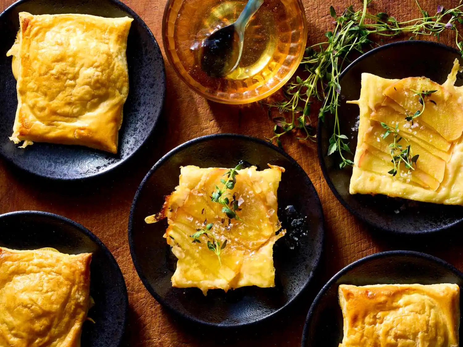 Upside Down Apple Puff Pastry Tarts with Fontina Recipe