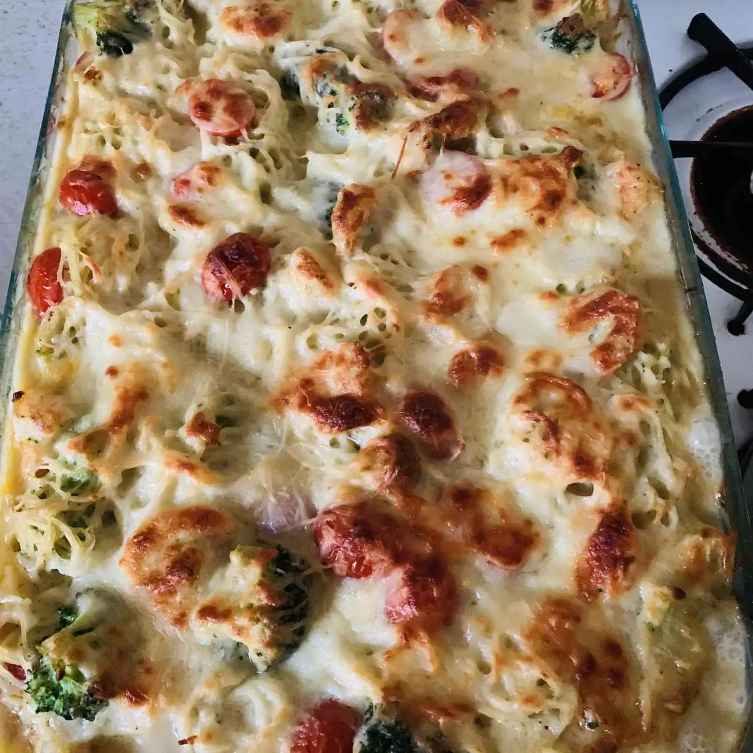 Shrimp Alfredo Broccoli Bake Recipe