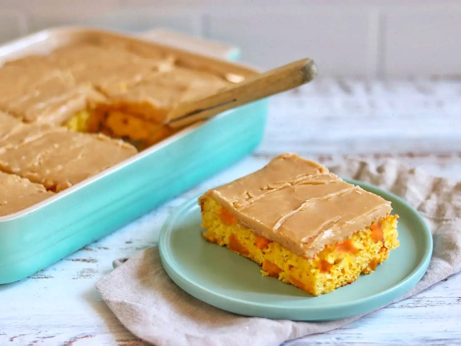 Peach Cake with Brown Sugar Icing Recipe