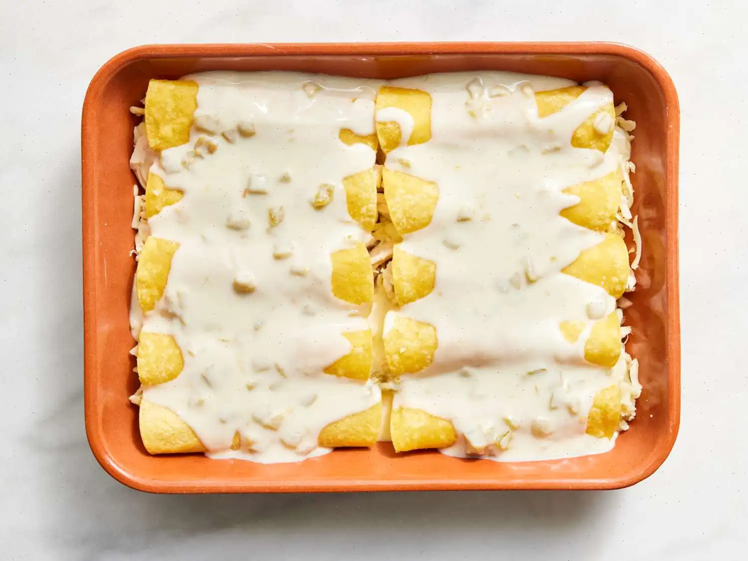 Chicken Enchiladas with Creamy Green Chile Sauce Recipe