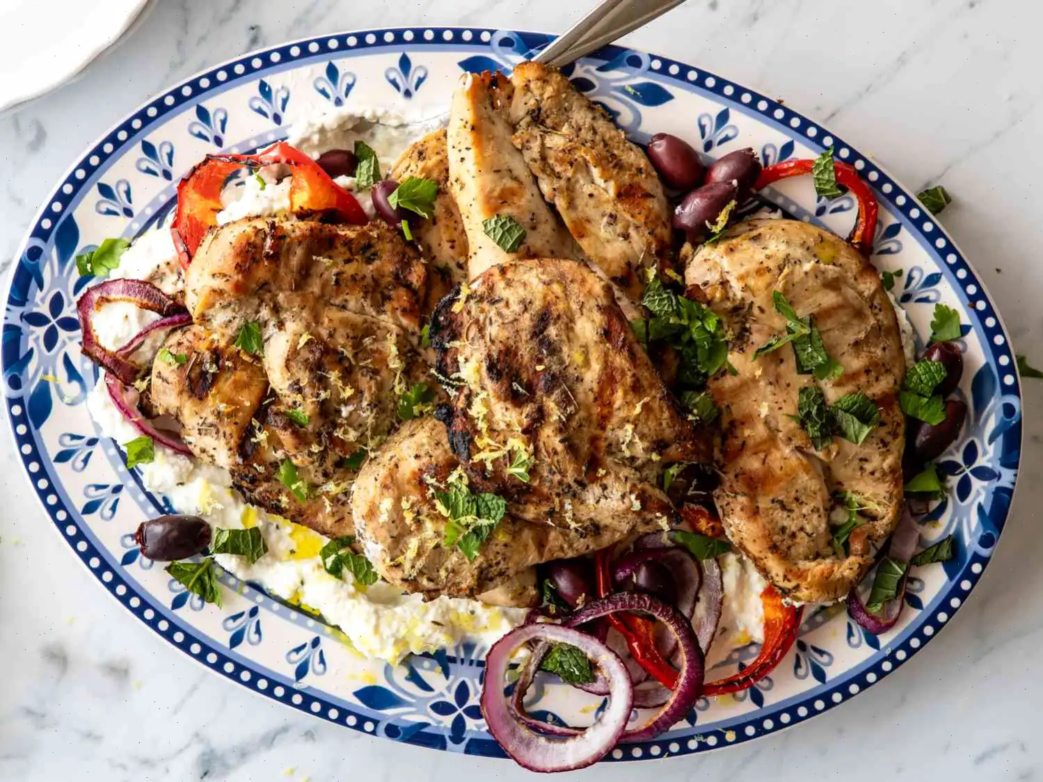 Grilled Greek Chicken Breasts with Whipped Feta Recipe