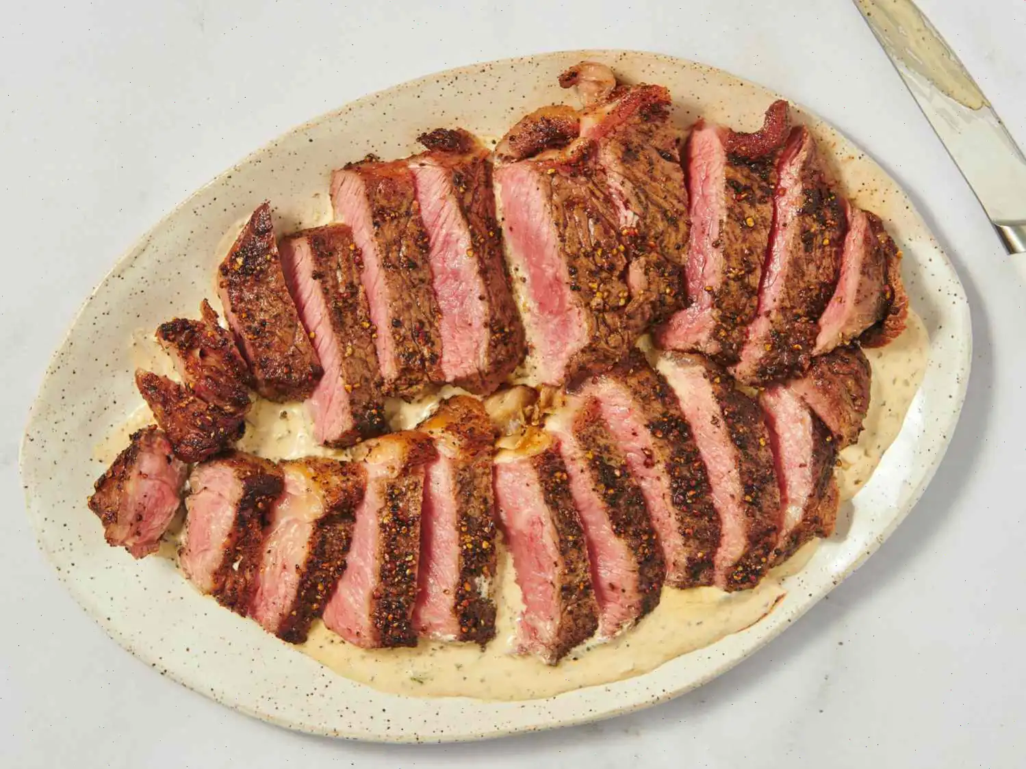 Steak with Creamy Peppercorn Sauce Recipe