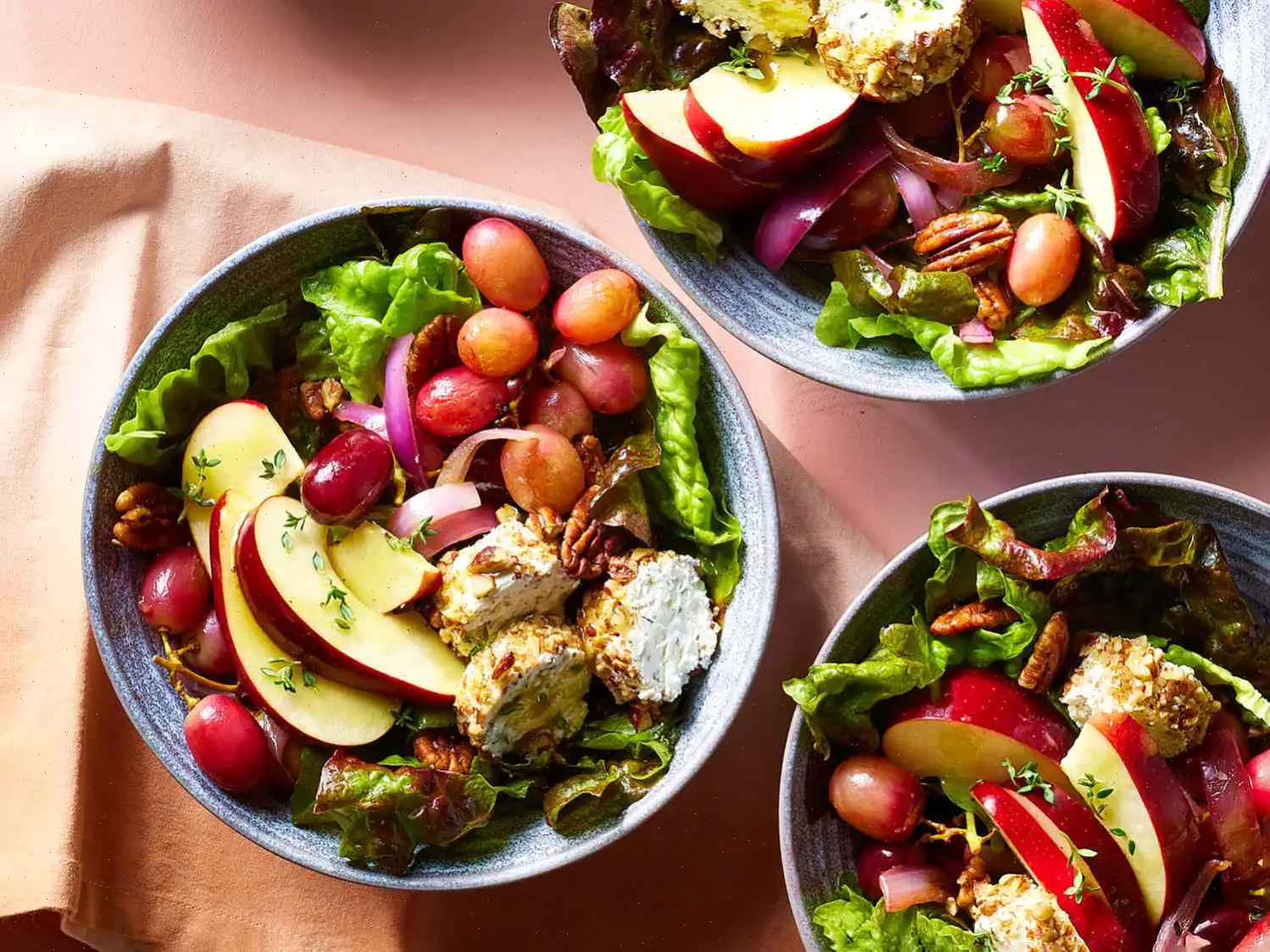 Apple-Grape Salad with Pecan-Crusted Goat Cheese Recipe