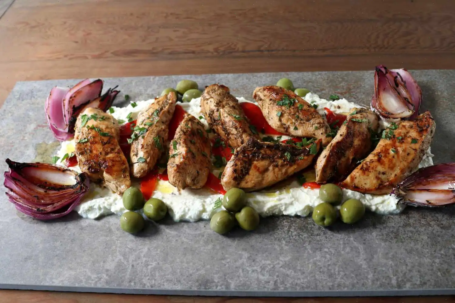 Grilled Greek Chicken Breasts with Whipped Feta Recipe