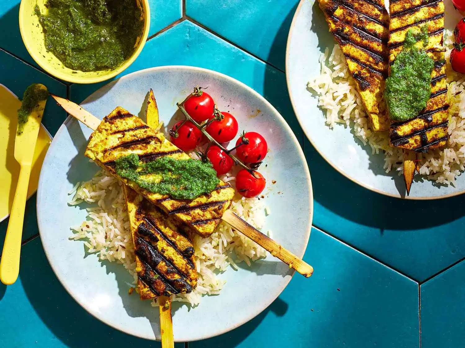Grilled Coconut-Curry Tofu Kebabs Recipe