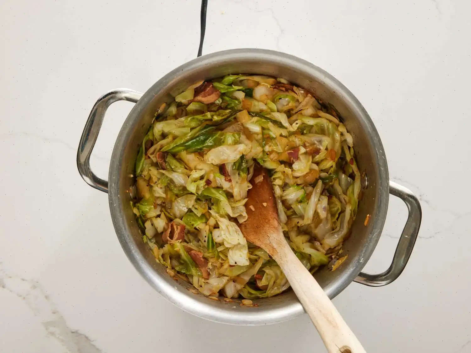 Fried Cabbage with Bacon, Onion, and Garlic Recipe
