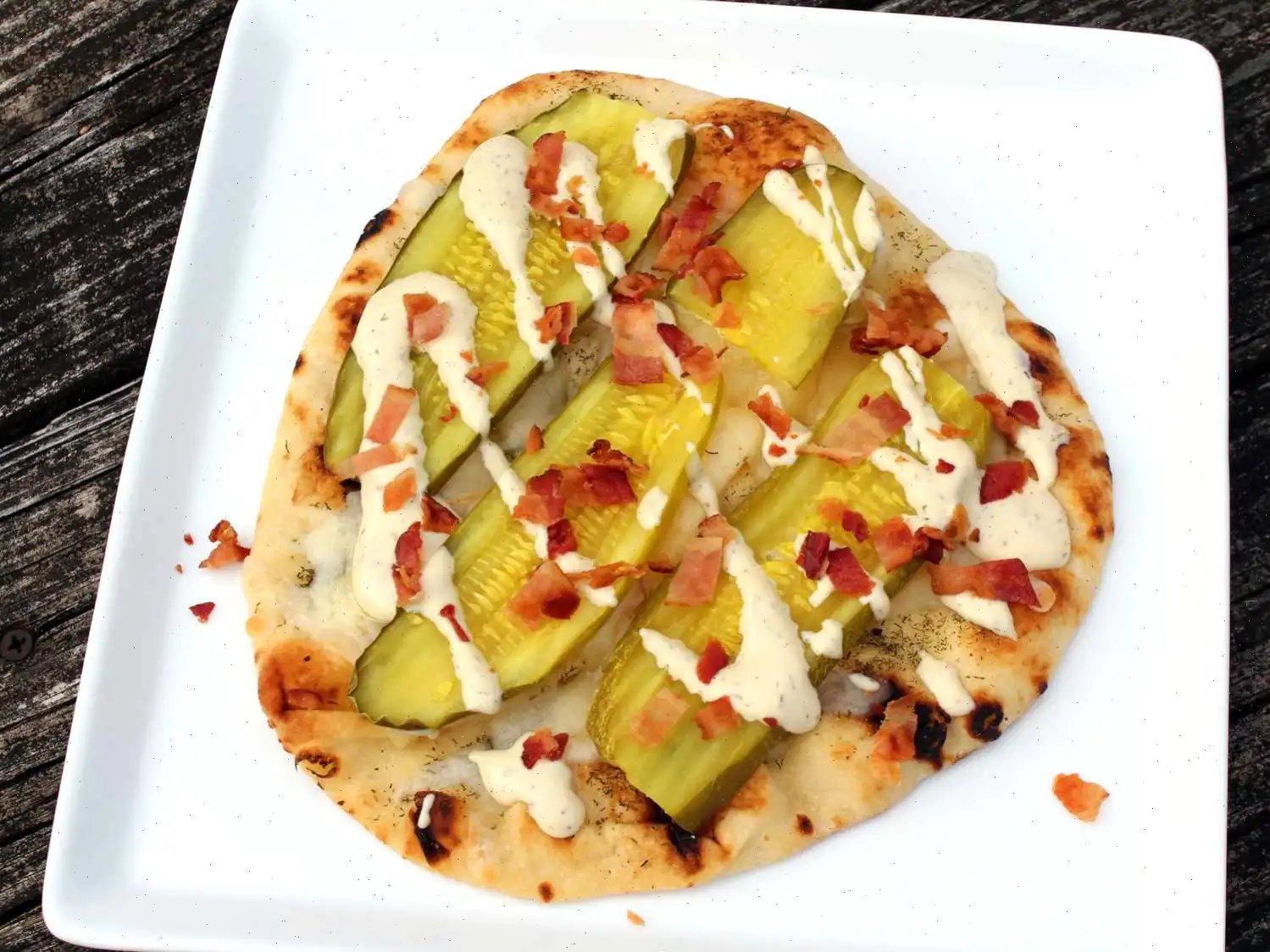 Bacon Dill Pickle Pizzas Recipe