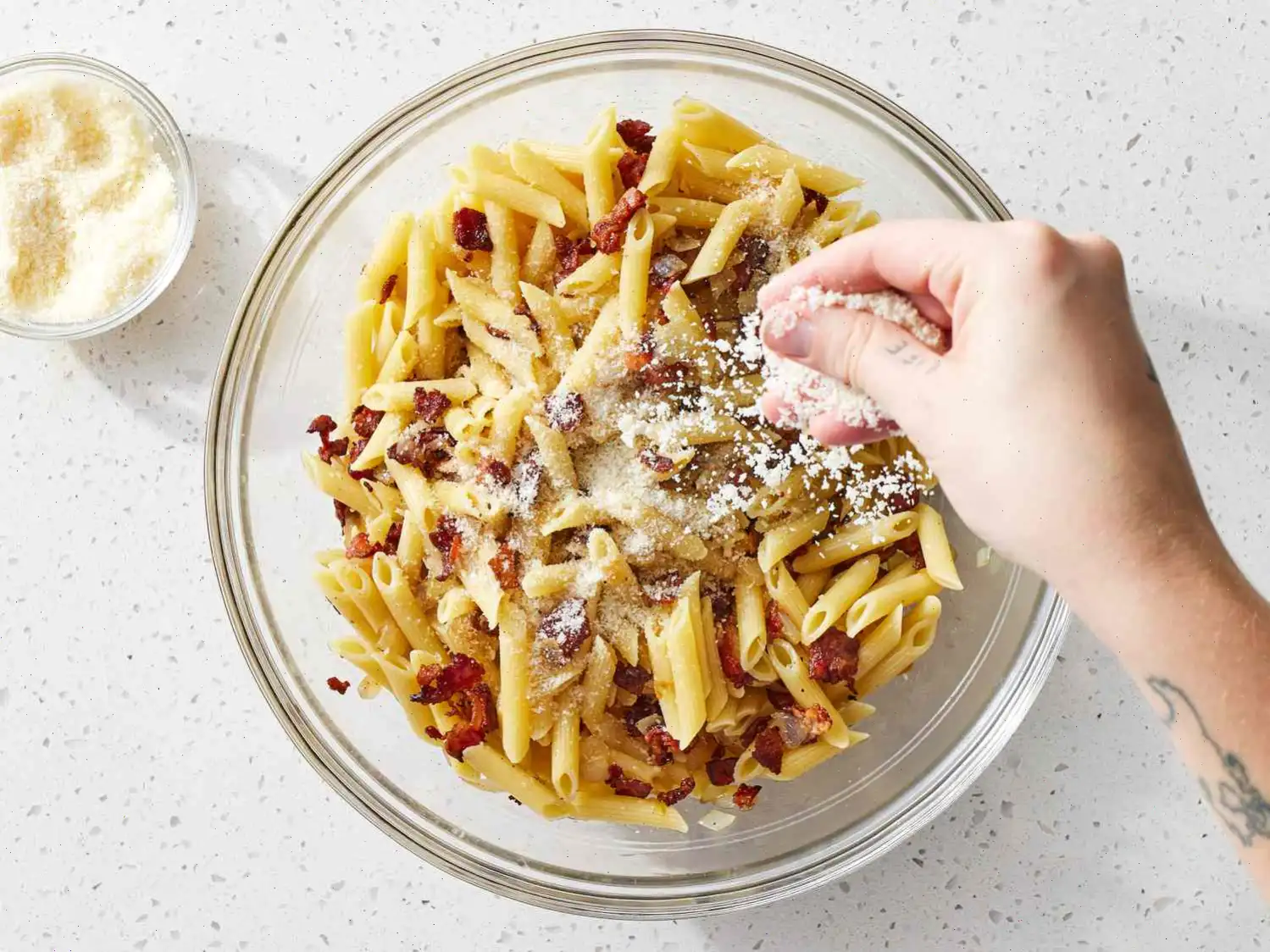Bacon and Parmesan Penne Pasta Recipe