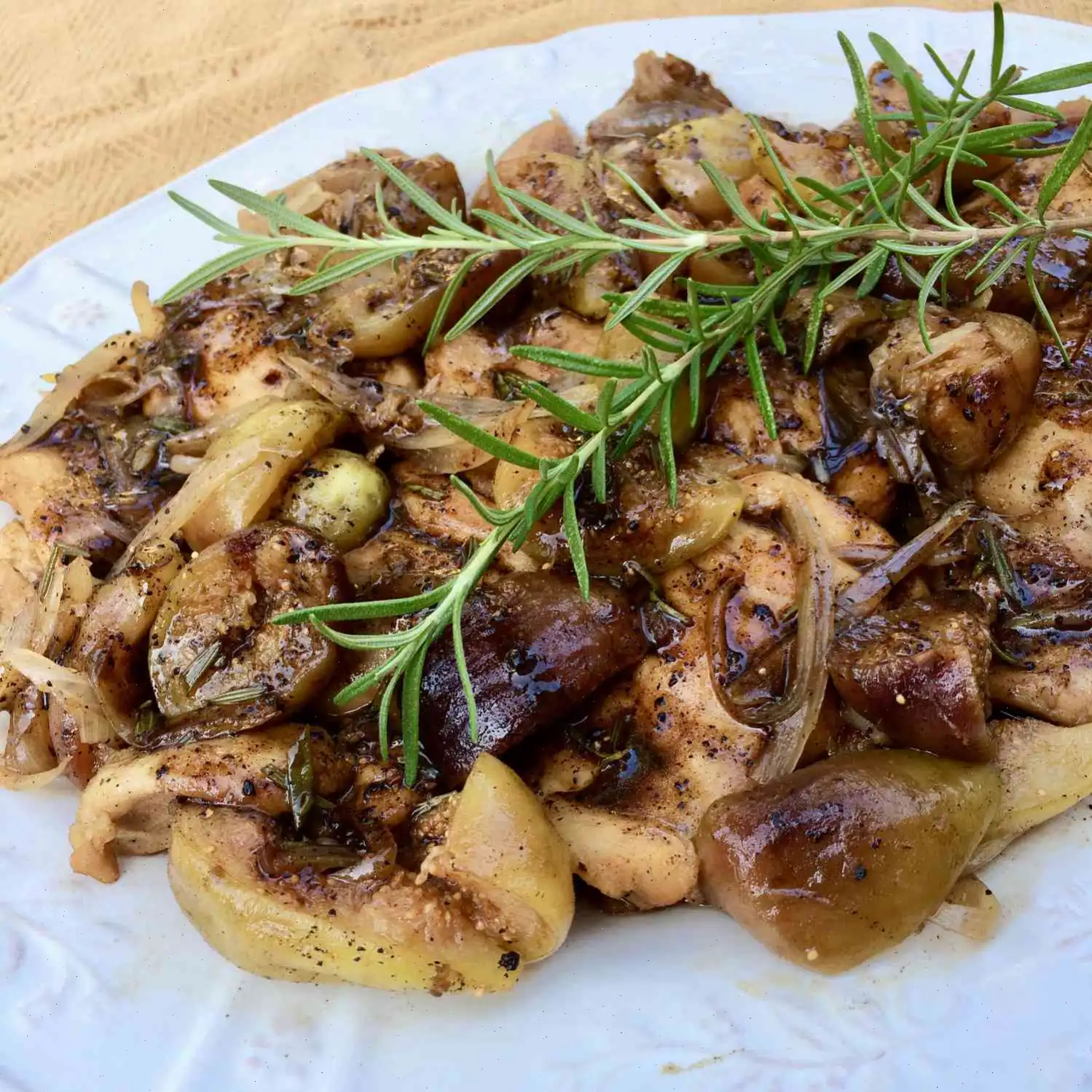 Fresh Fig & Chicken Thighs Recipe w/ Shallot-Balsamic Reduction