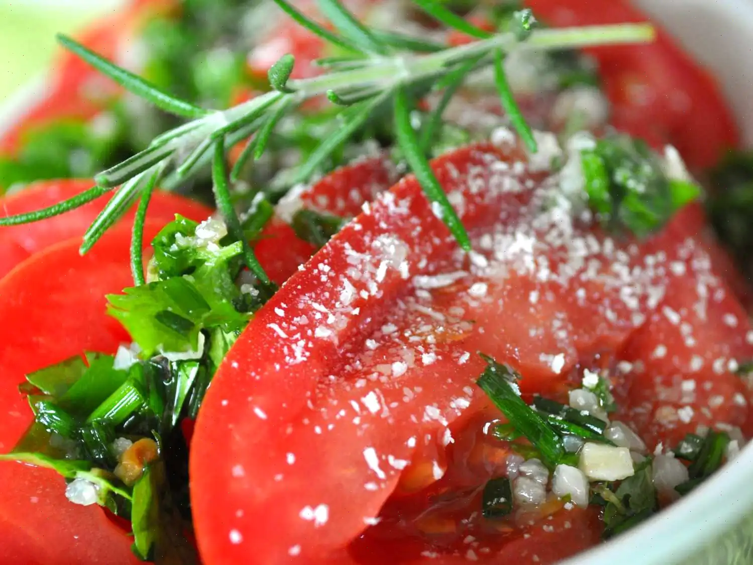 Sliced Tomatoes with Fresh Herb Dressing Recipe