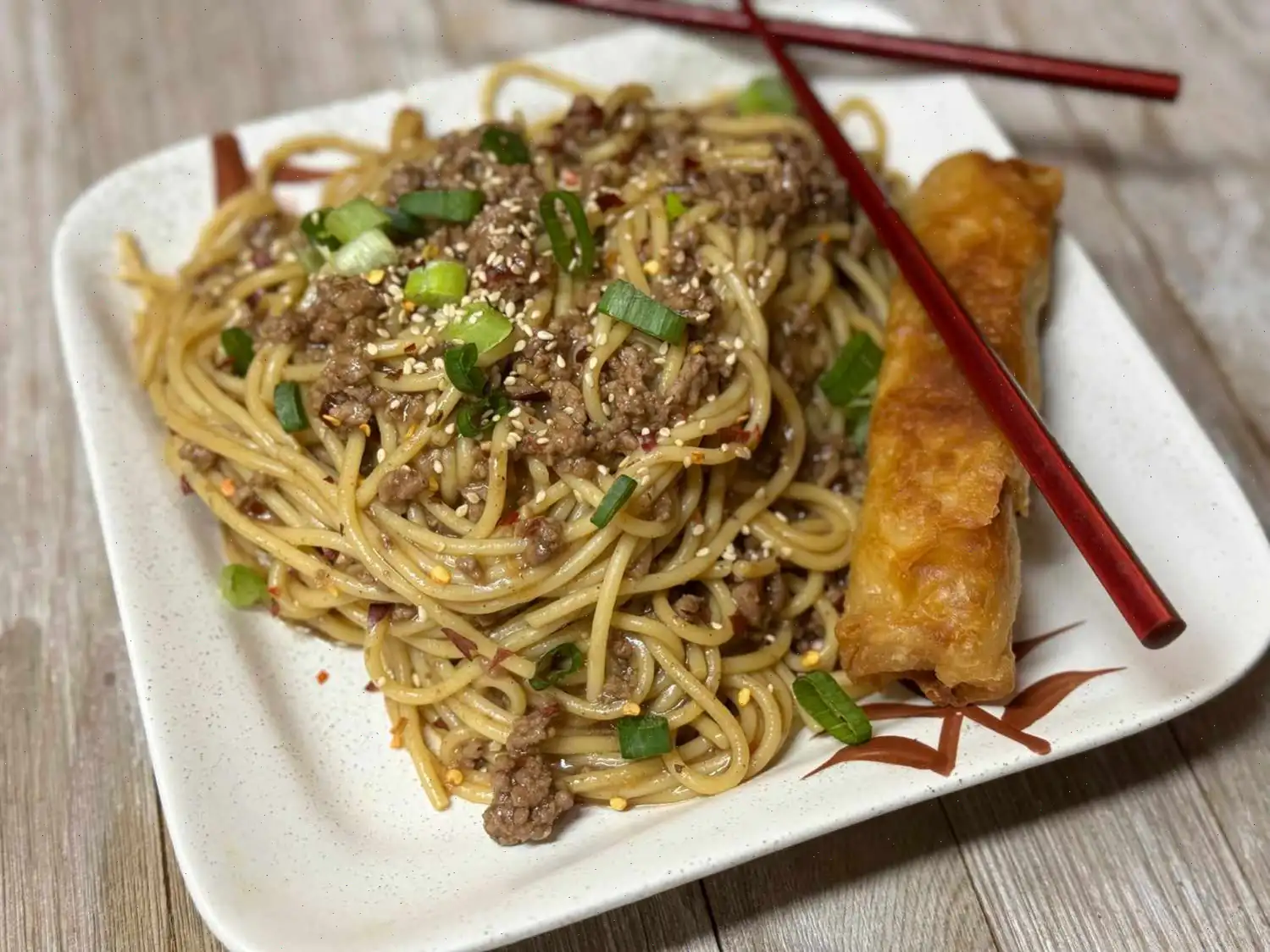 Mongolian Ground Beef Noodles Recipe