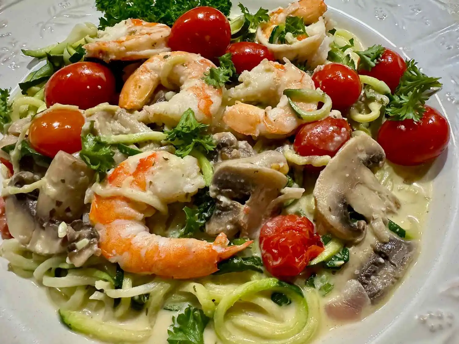Zoodles with Boursin and Shrimp Recipe