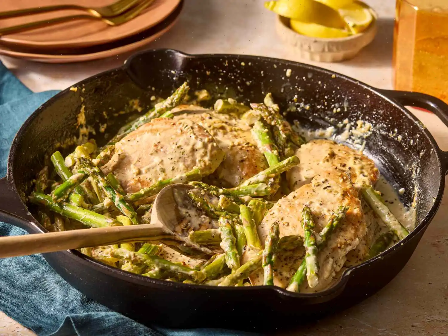 One Pan Lemon Chicken and Asparagus Recipe