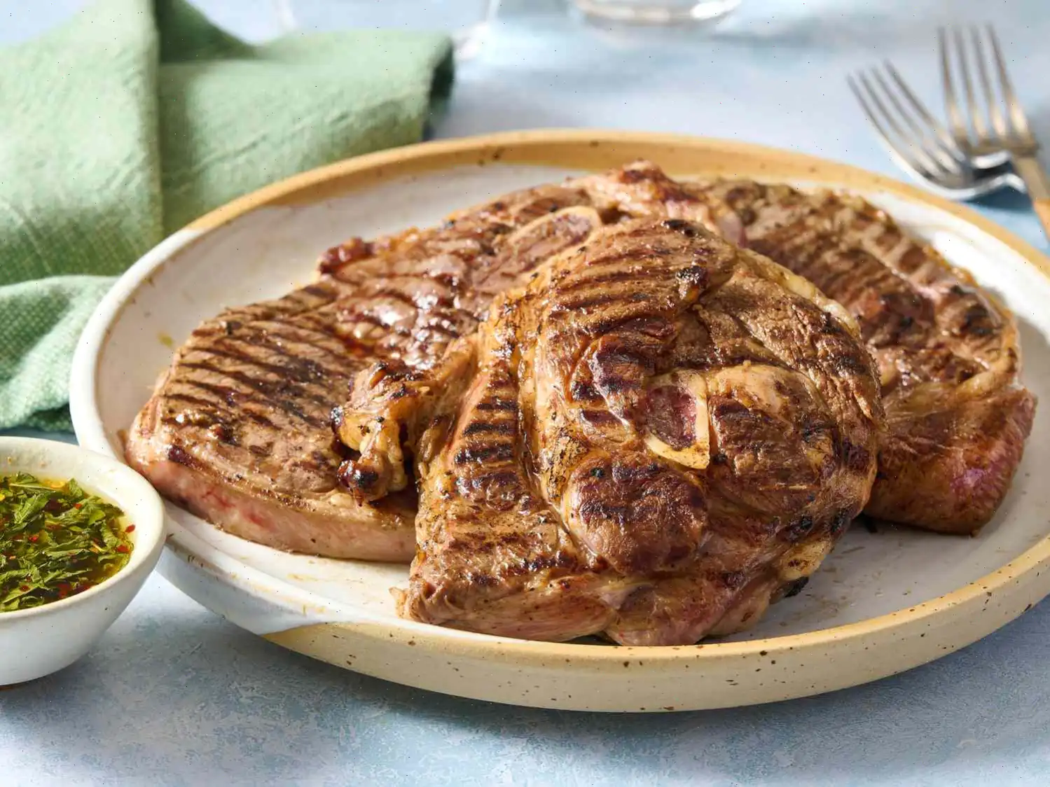 Grilled Lamb Shoulder Chops with Fresh Mint Jelly