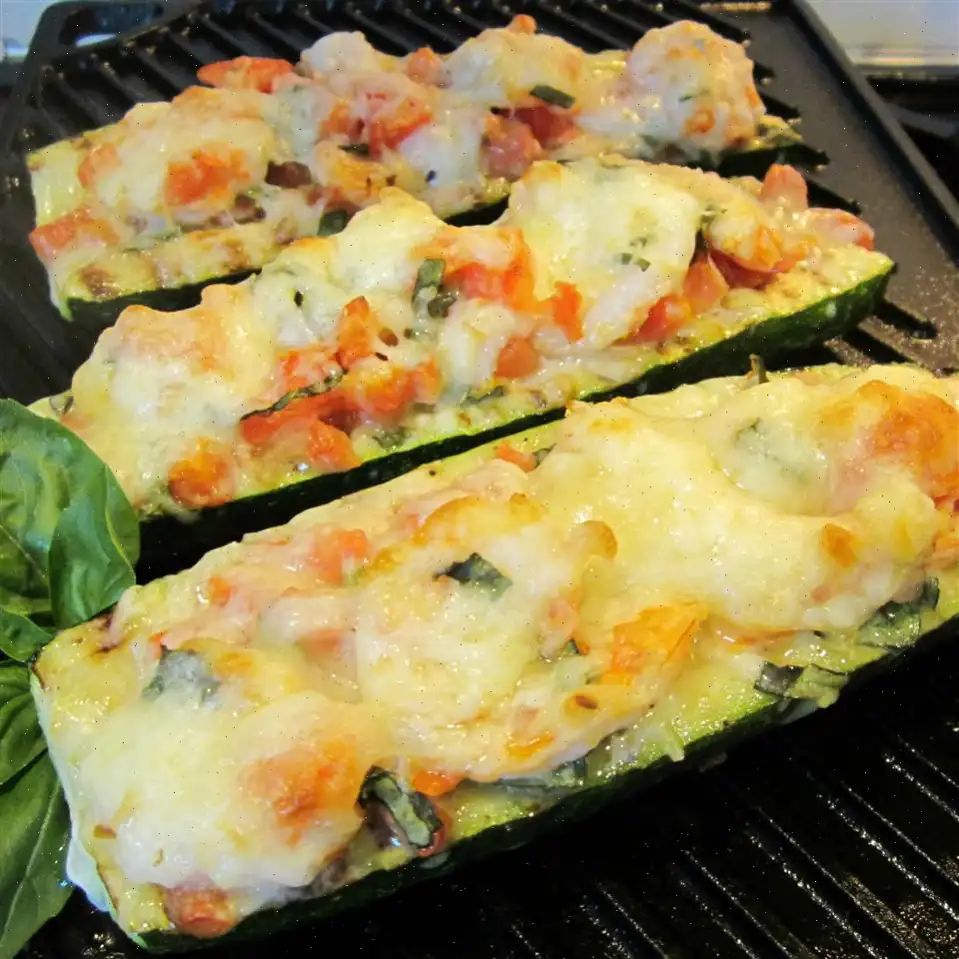 Nat's Shrimp and Veggie Stuffed Zucchini Recipe