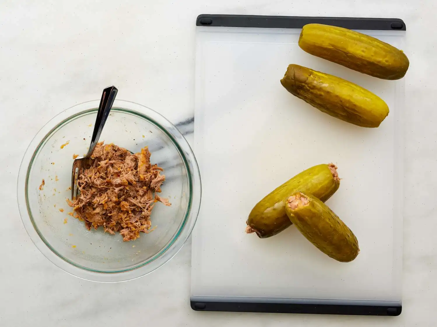 Pulled Pork & Pickle Corn Dogs