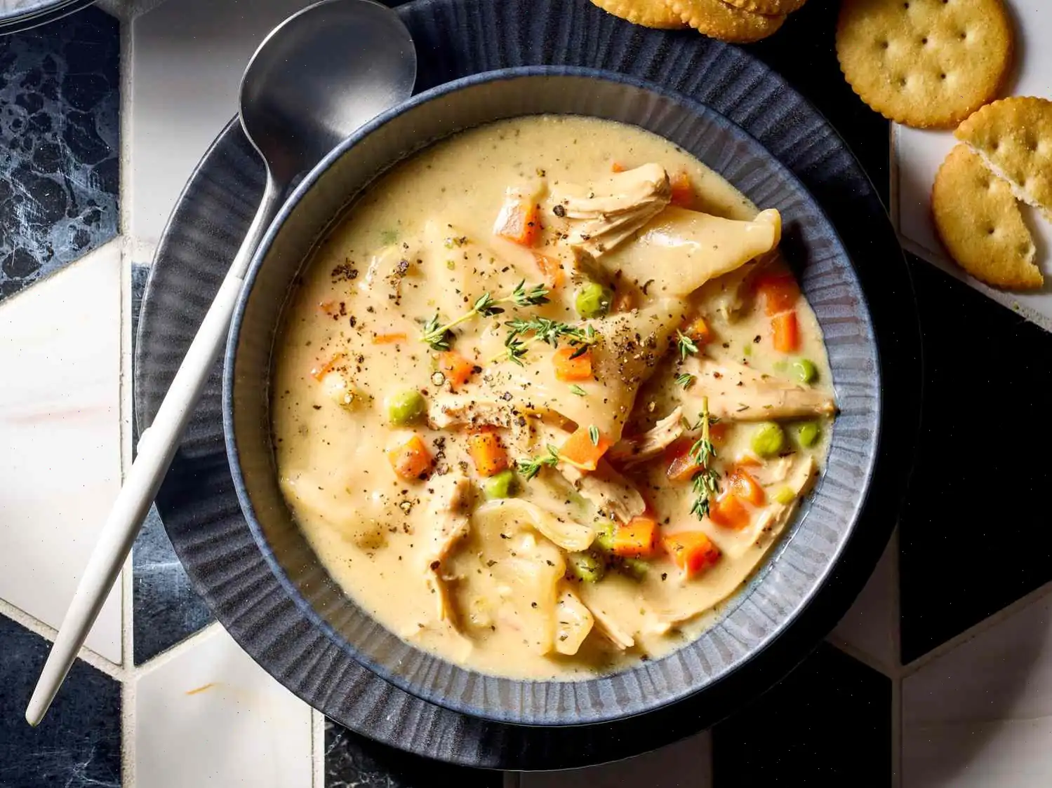 Chicken Pot Pie Soup with Pie-Crust Dumplings Recipe