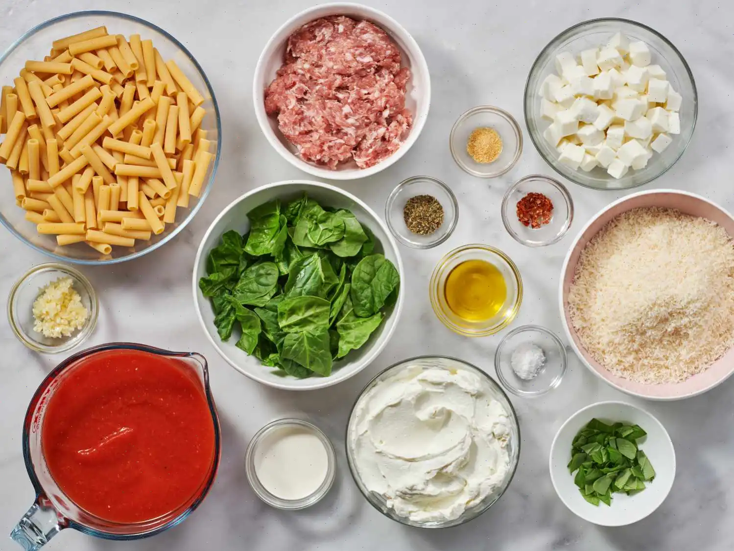 Sausage and Spinach Baked Ziti Recipe