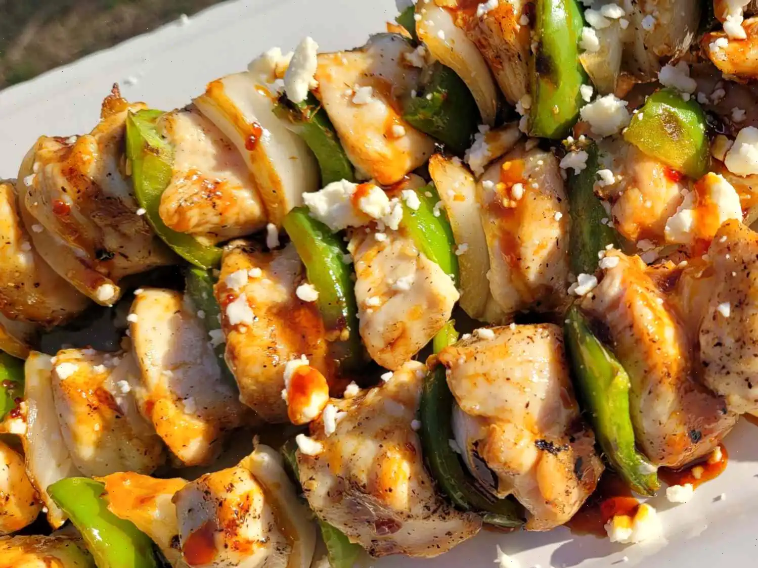 Hot Honey Feta Chicken Skewers Recipe