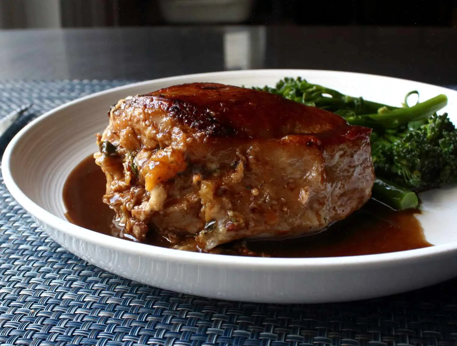 Peach-Stuffed Pork Chops Recipe