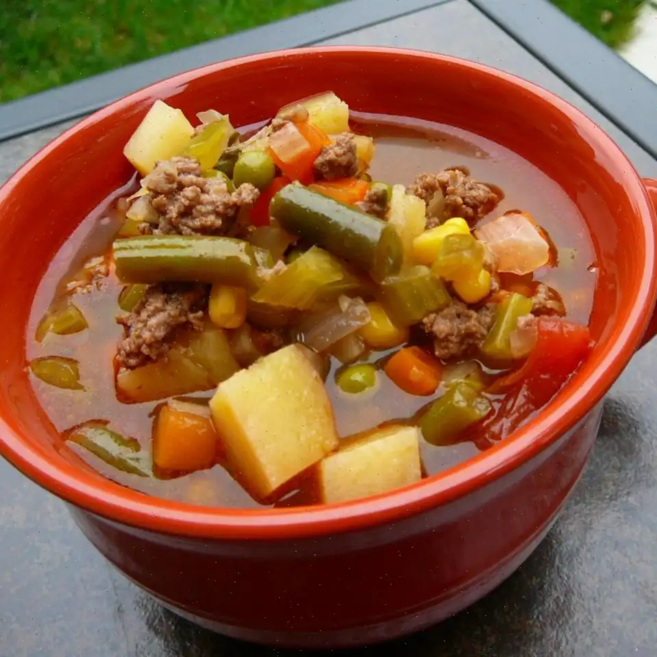 Grandma's Slow Cooker Beef and Vegetable Soup Recipe