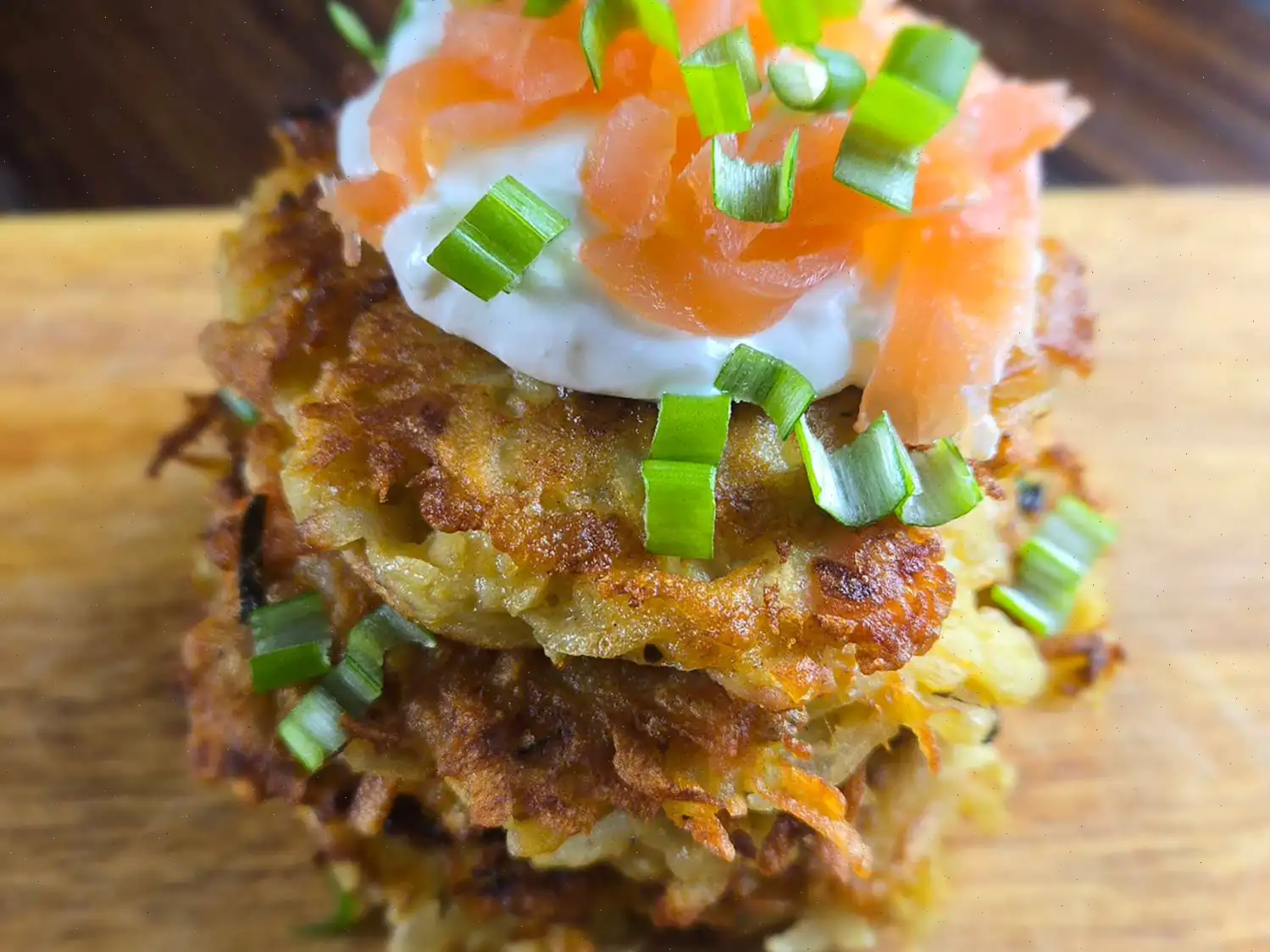 Potato Cakes with Smoked Salmon Recipe