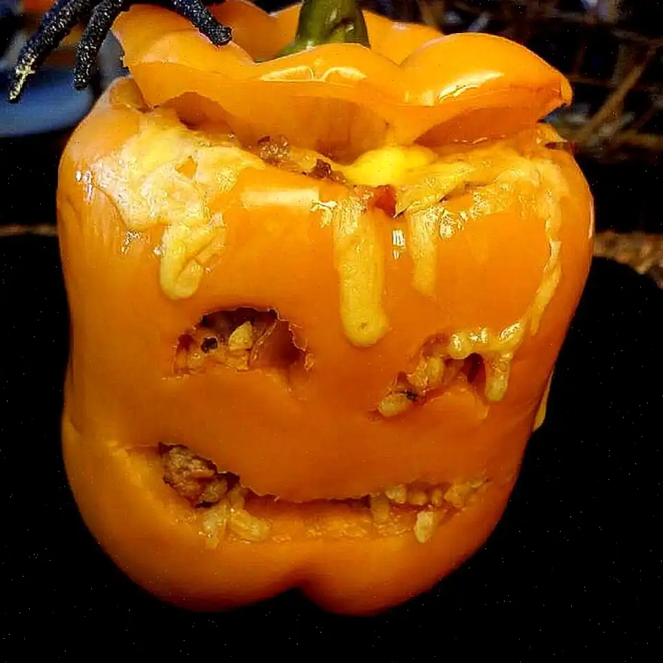 Stuffed Jack-o'-Lantern Bell Peppers Recipe