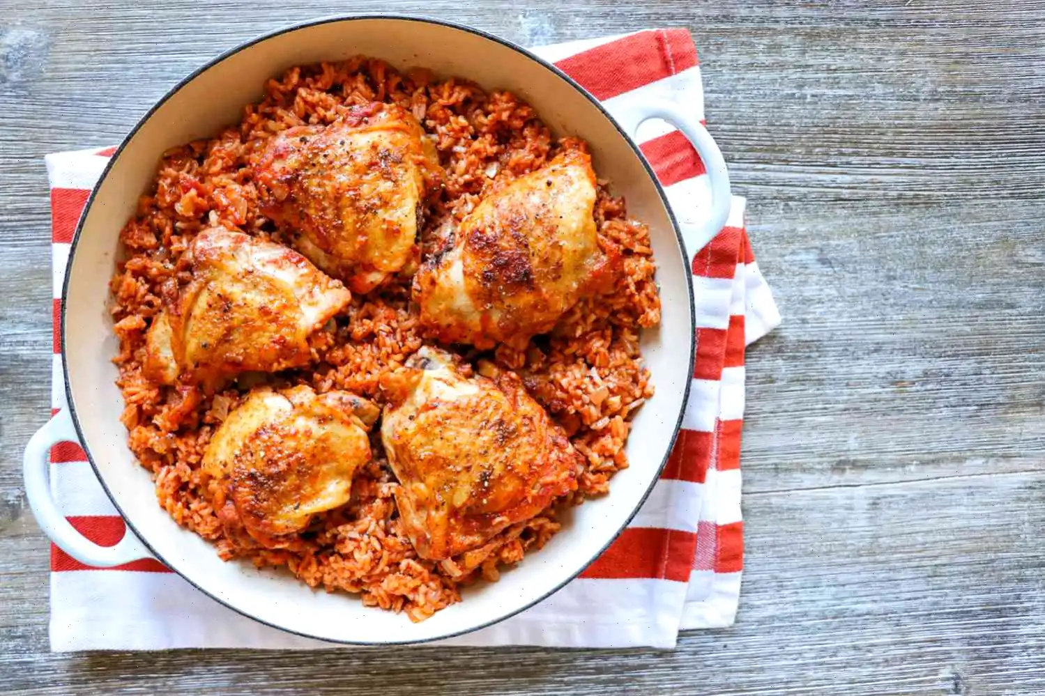 Paprika Chicken Thighs and Rice Skillet Recipe