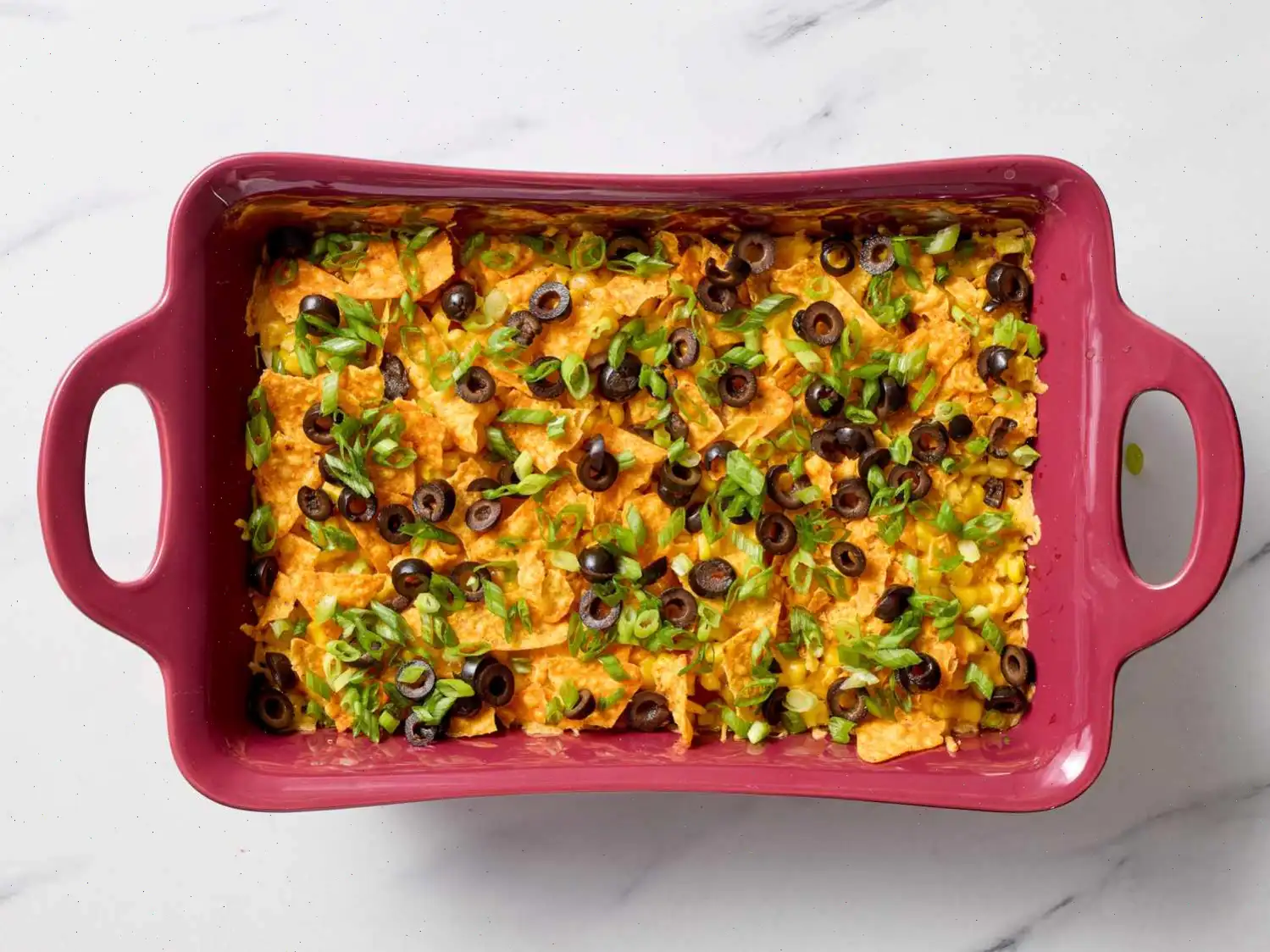 Crunchy Tex-Mex Casserole with Spicy Ranch Drizzle Recipe