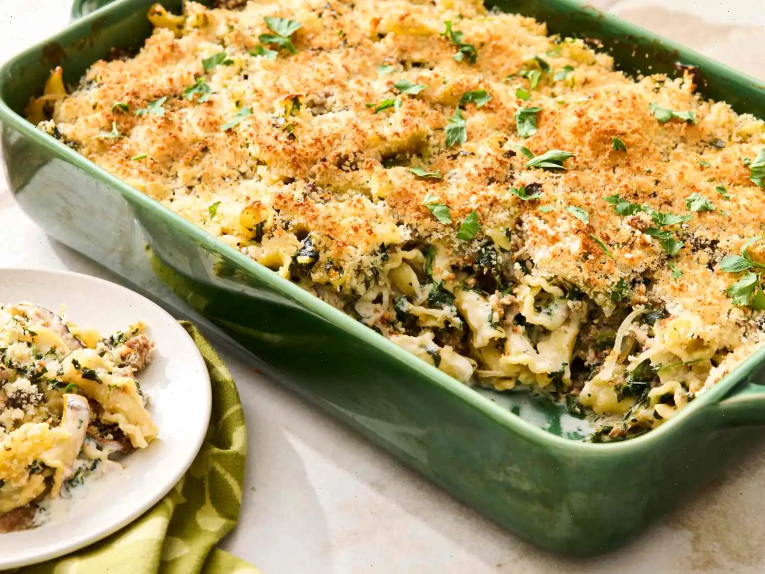 Stuffed Mushroom Pasta Bake Recipe