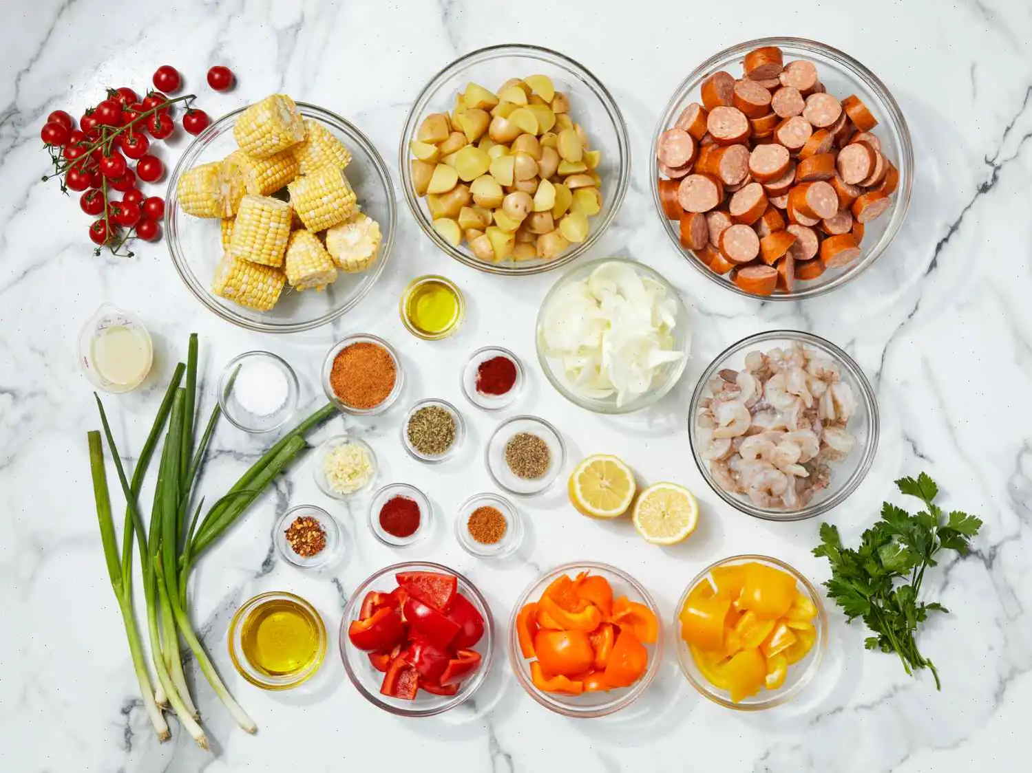 Sheet Pan Shrimp and Sausage Bake Recipe