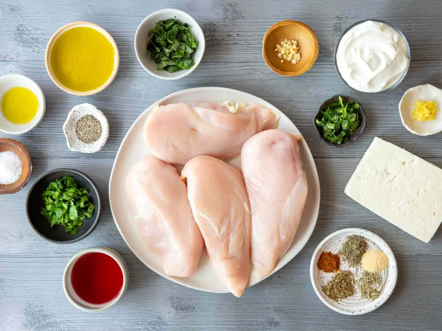 Grilled Greek Chicken Breasts with Whipped Feta Recipe