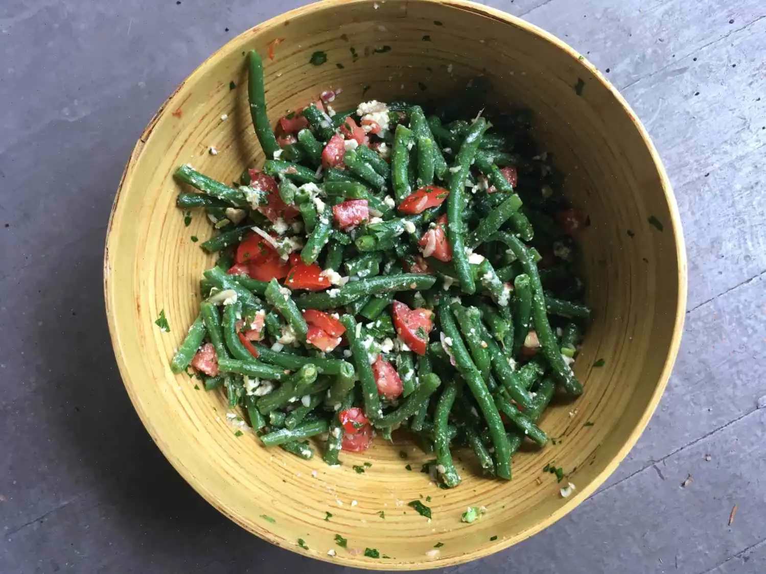 Greek Green Bean Salad with Feta and Tomatoes Recipe