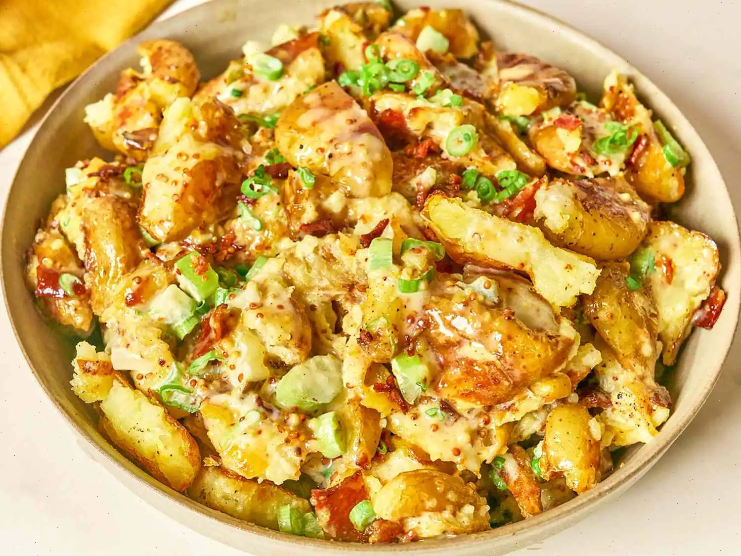 Honey Mustard Crispy Smashed Potato Salad Recipe