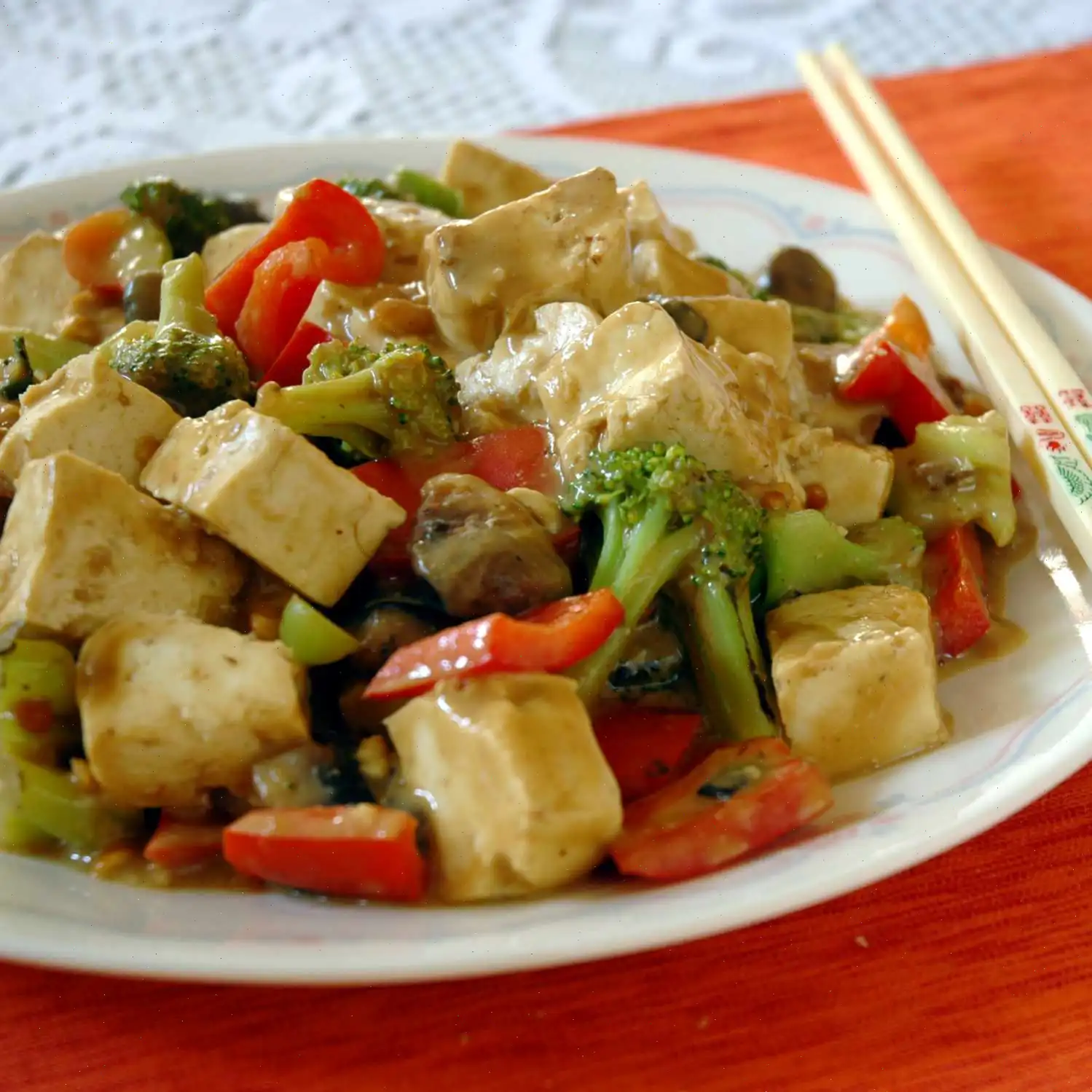 Tofu and Veggies in Peanut Sauce Recipe