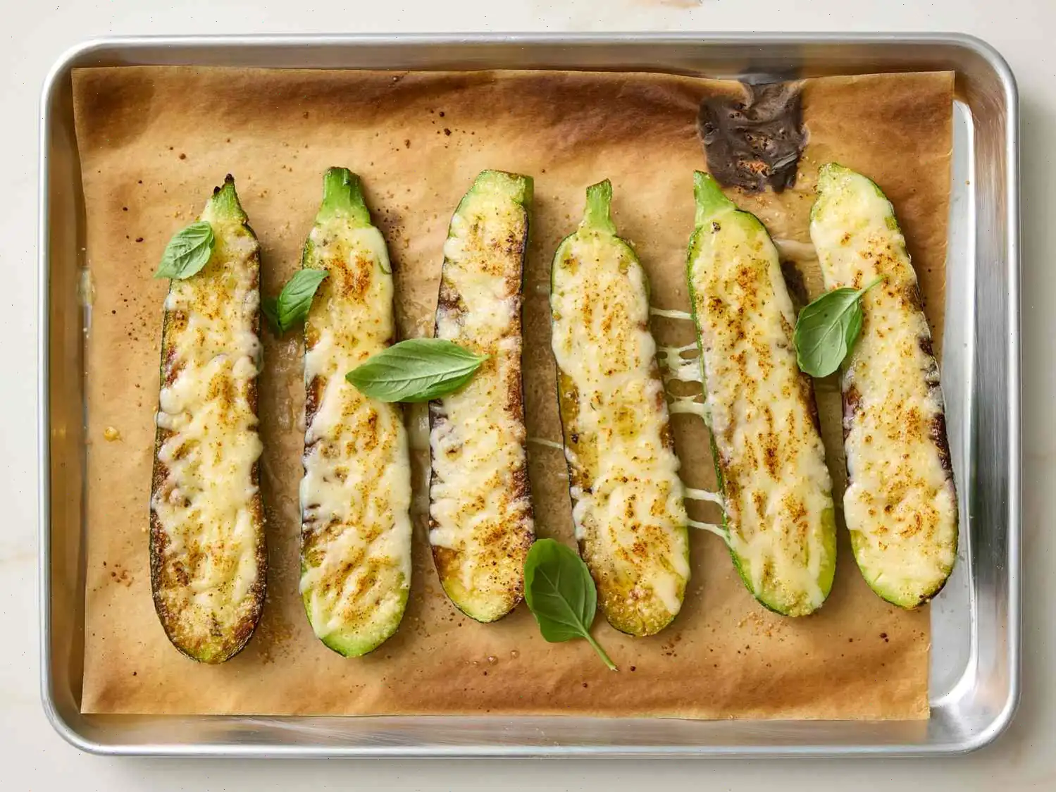 Cheesy Garlic Zucchini Steaks Recipe