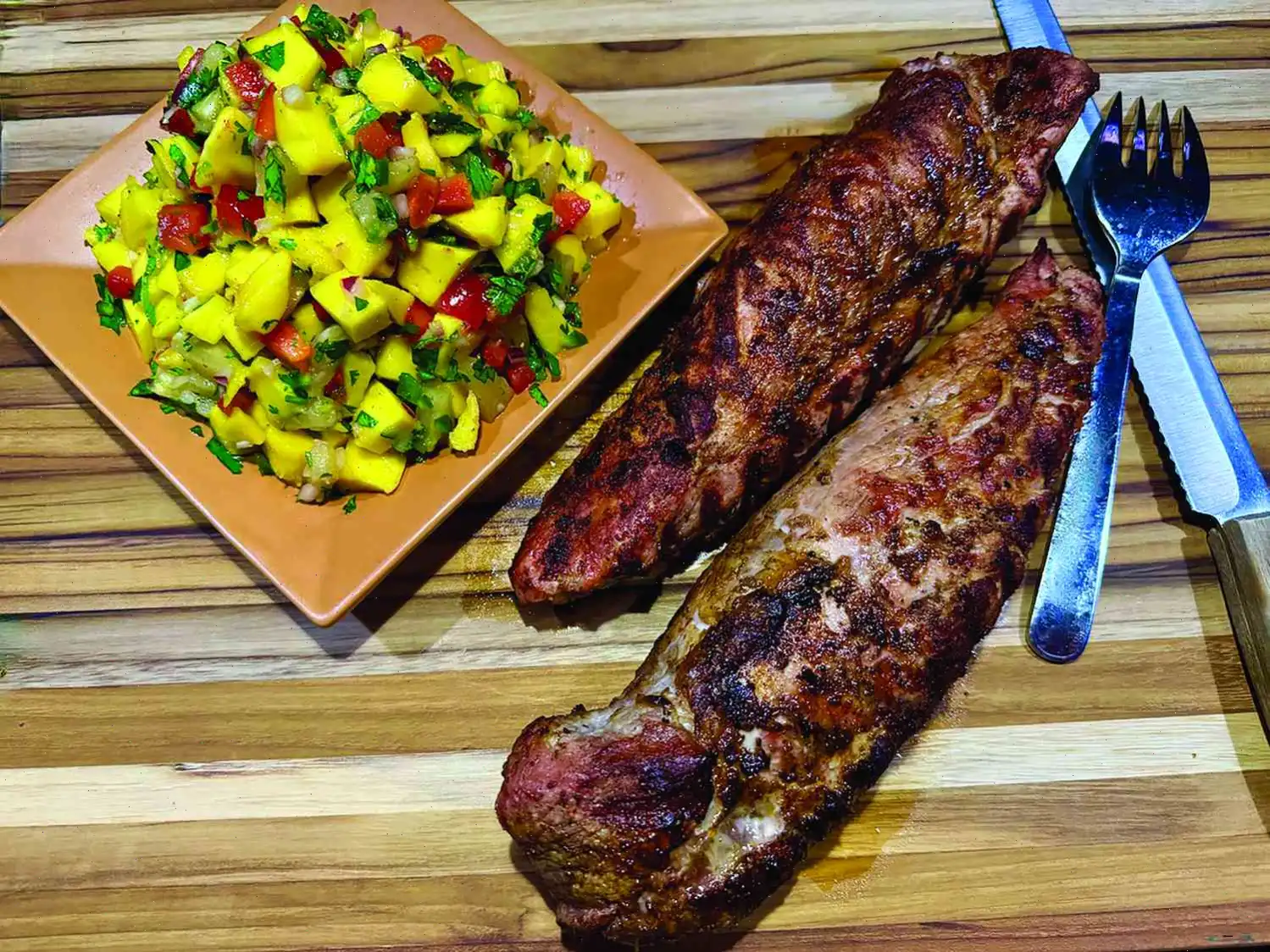 Grilled Pork Tenderloins with Mango-Pineapple Salsa Recipe