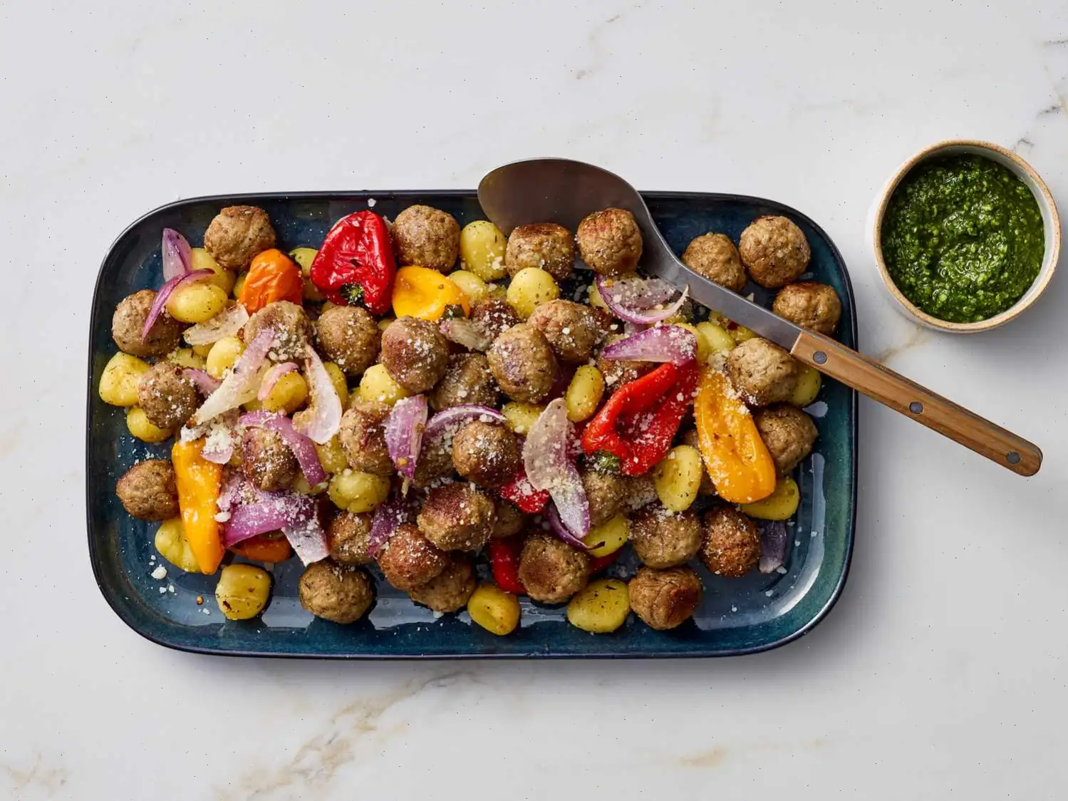 Meatball Gnocchi Sheet Pan Dinner Recipe