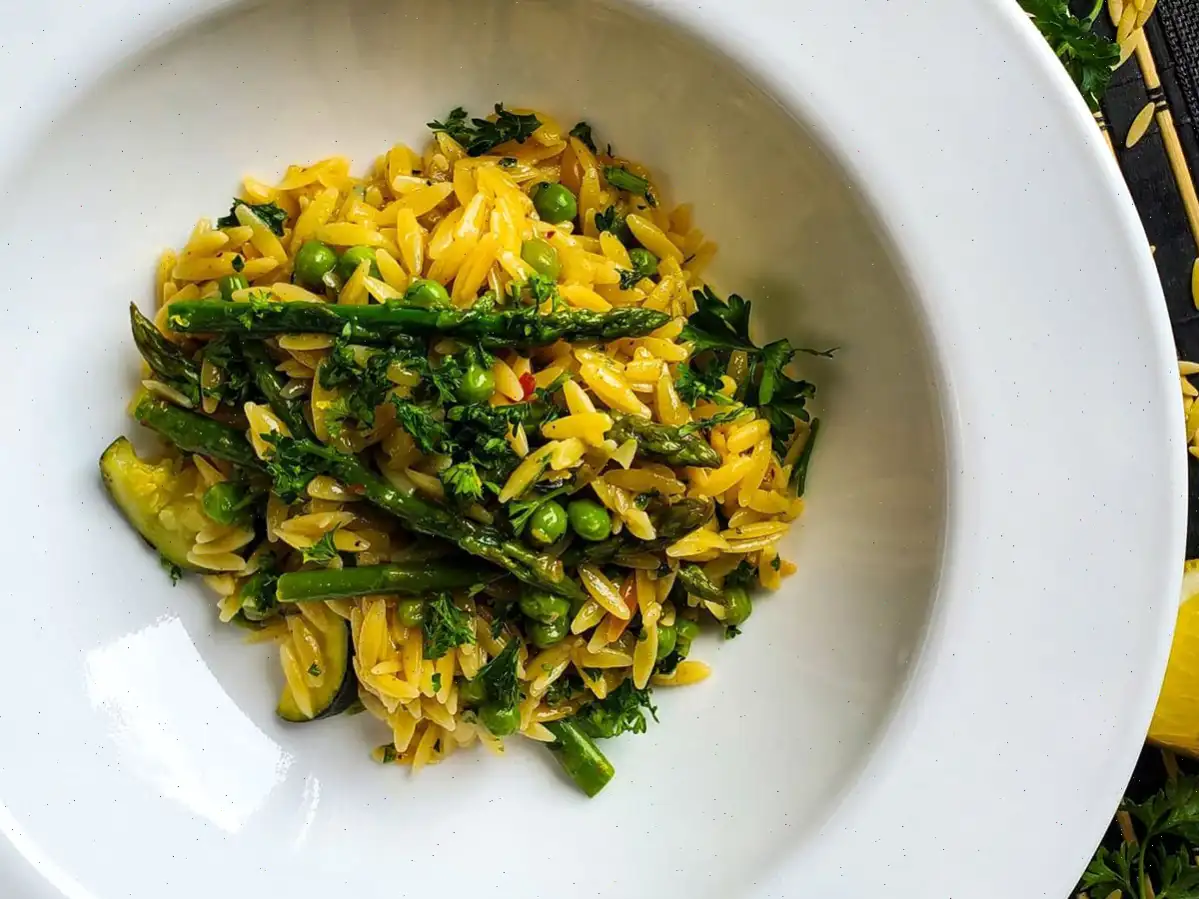 Zucchini and Asparagus Orzo Risotto Recipe