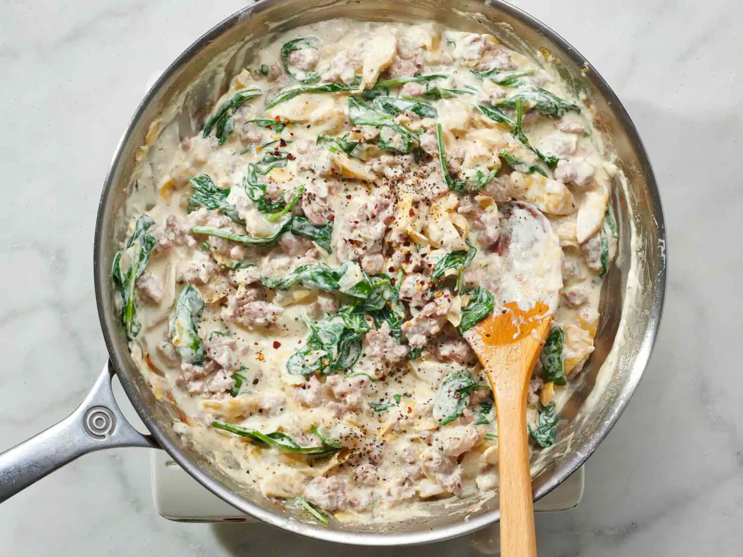 Spinach Artichoke Sausage Sheet Pan Lasagna Recipe