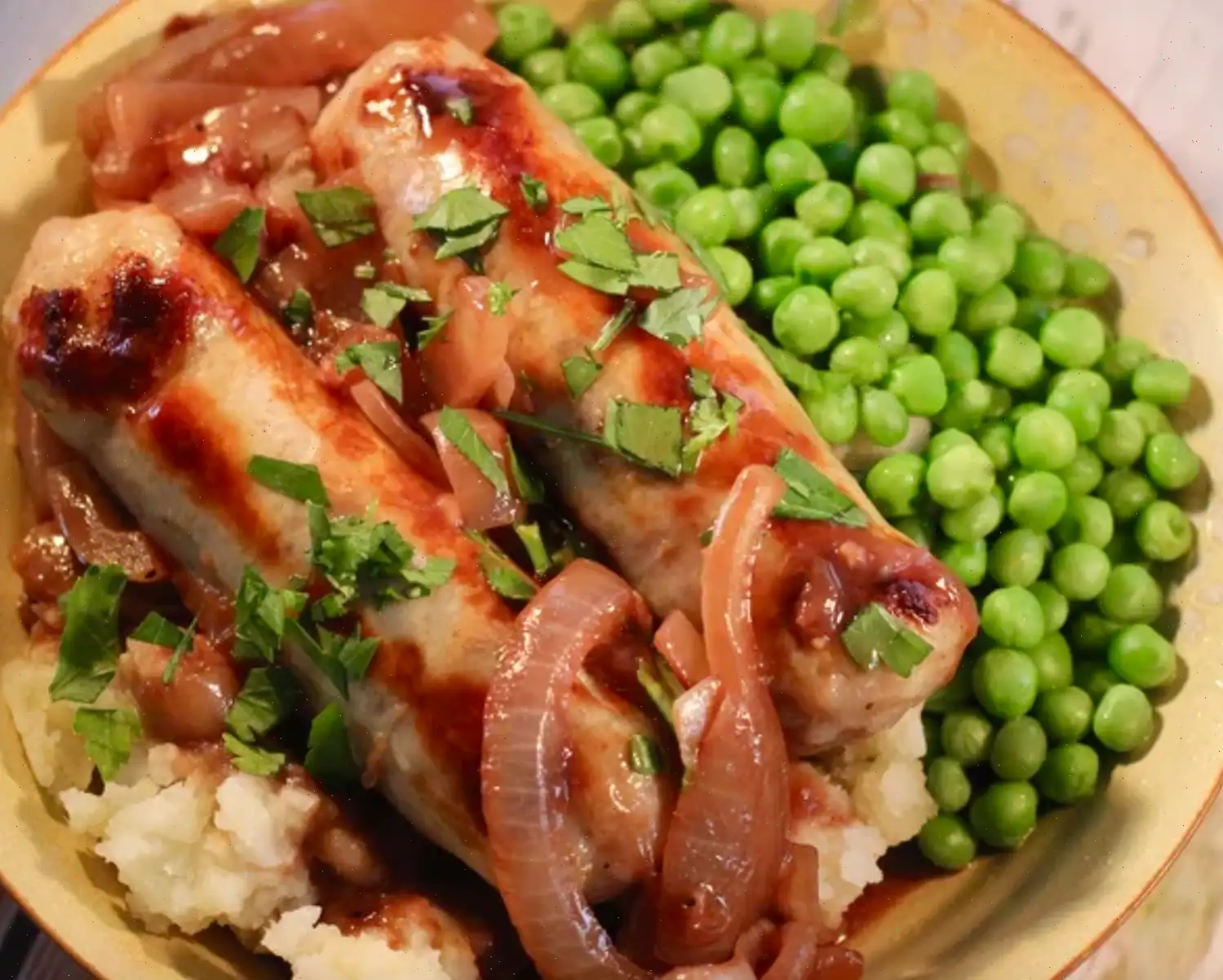 True Bangers and Mash with Onion Gravy Recipe