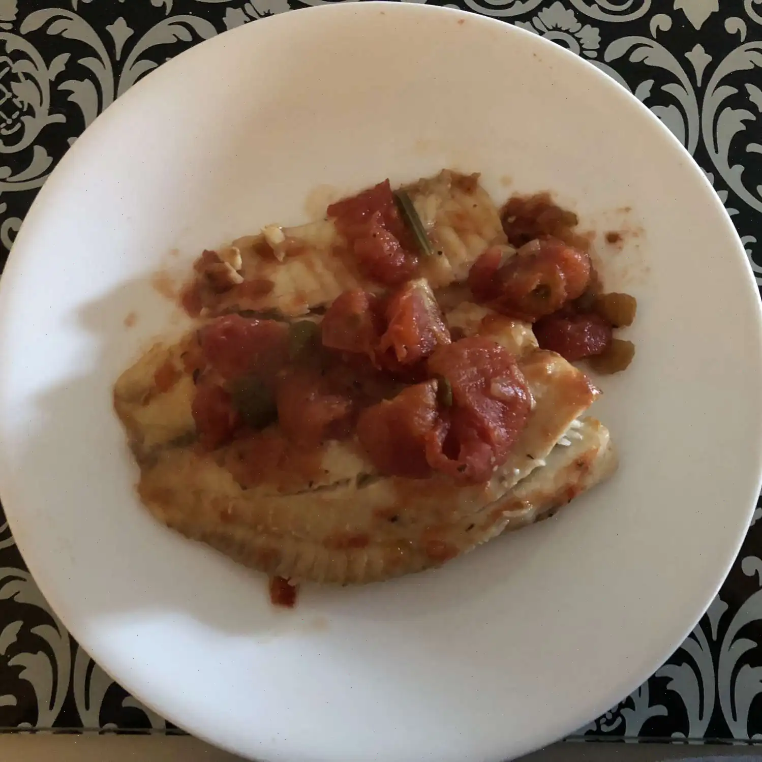 Tilapia in Stewed Tomatoes Recipe