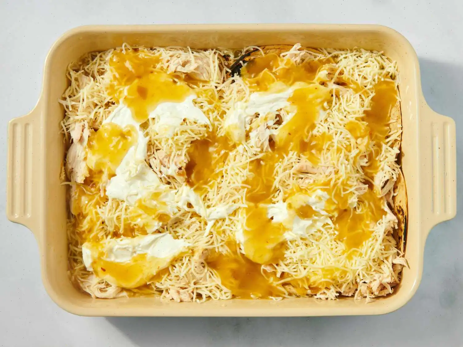 Quick and Easy Green Chile Chicken Enchilada Casserole Recipe