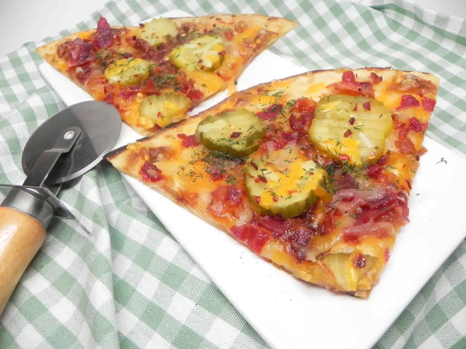 Garlicky Bacon and Pickle Pizza Recipe