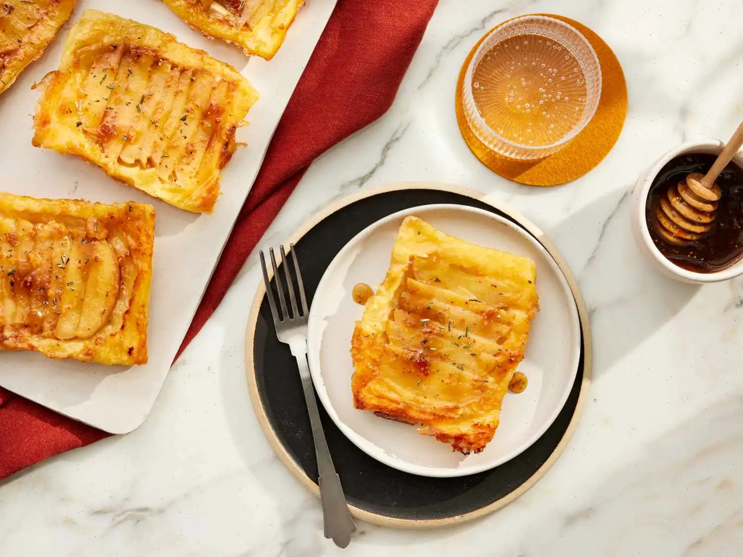 Upside Down Apple & Brie Puff Pastry Tarts