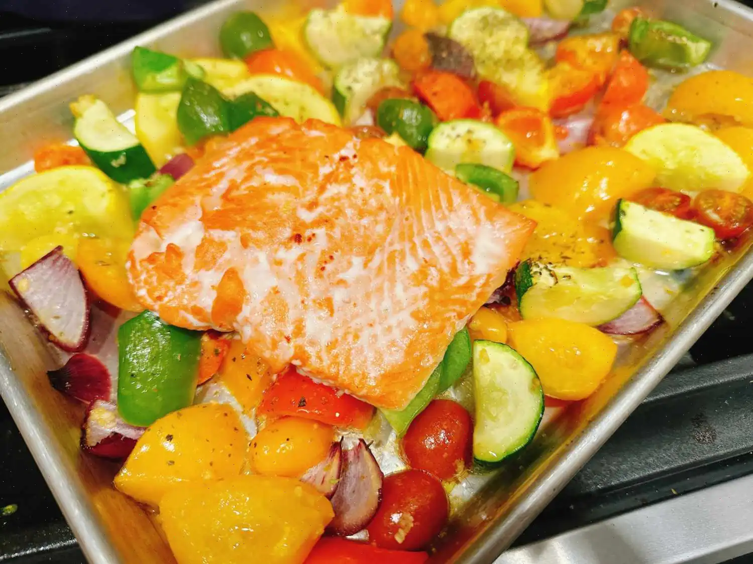 Sheet Pan Salmon and Veggies Recipe