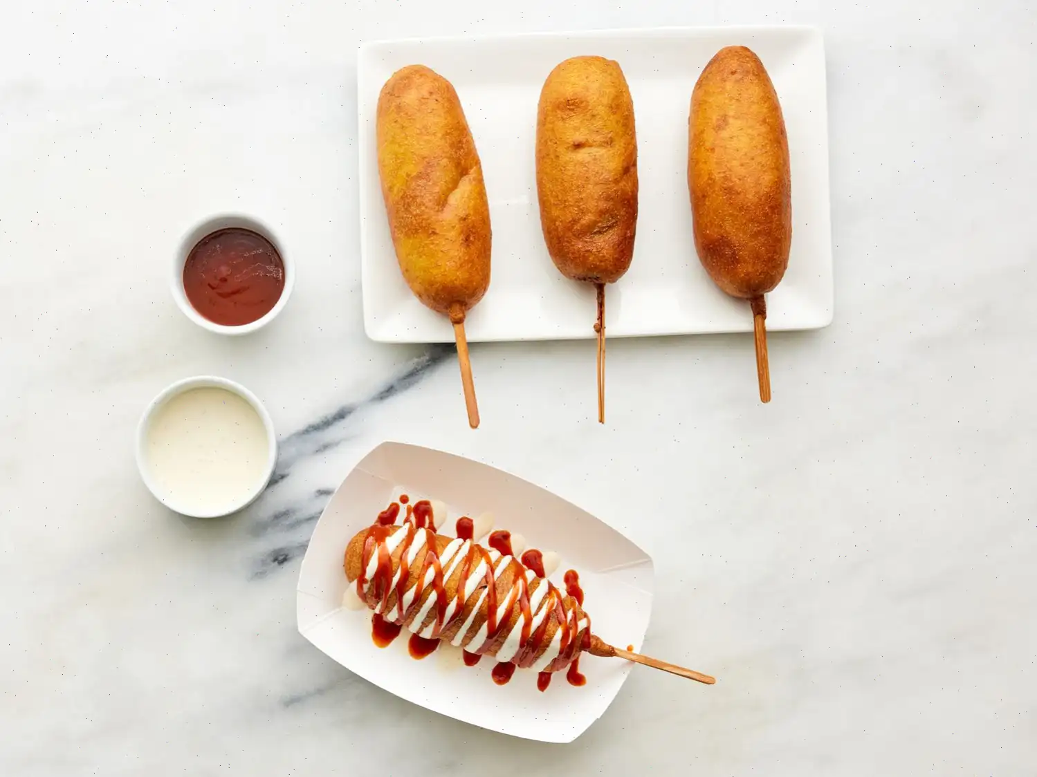 Pulled Pork & Pickle Corn Dogs