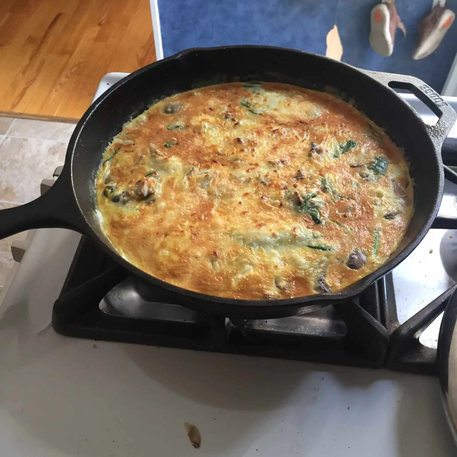 Bacon and Potato Frittata with Greens Recipe