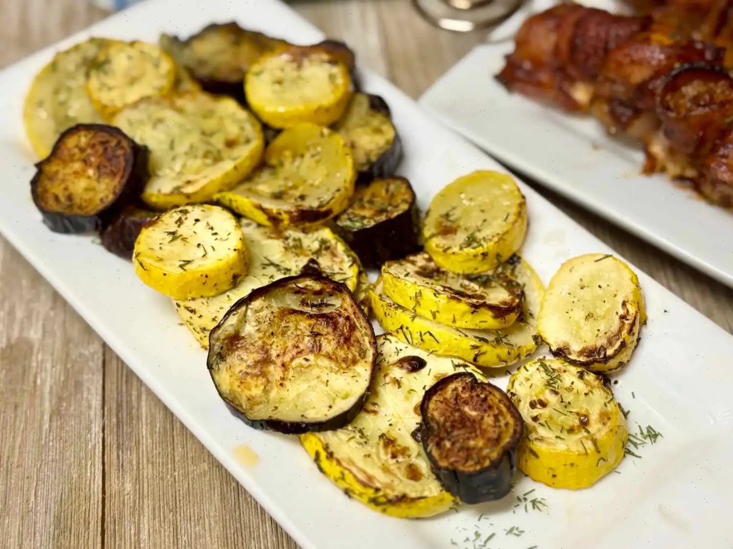 Air Fryer Dilly-Roasted Japanese Eggplant and Squash Recipe